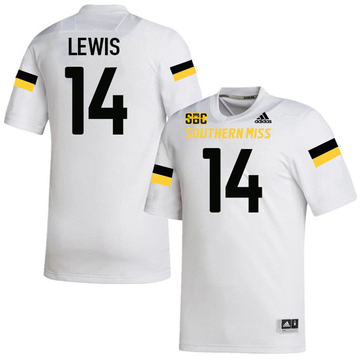 Southern Miss Golden Eagles #14 Jameer Lewis Jersey Football Uniforms-White